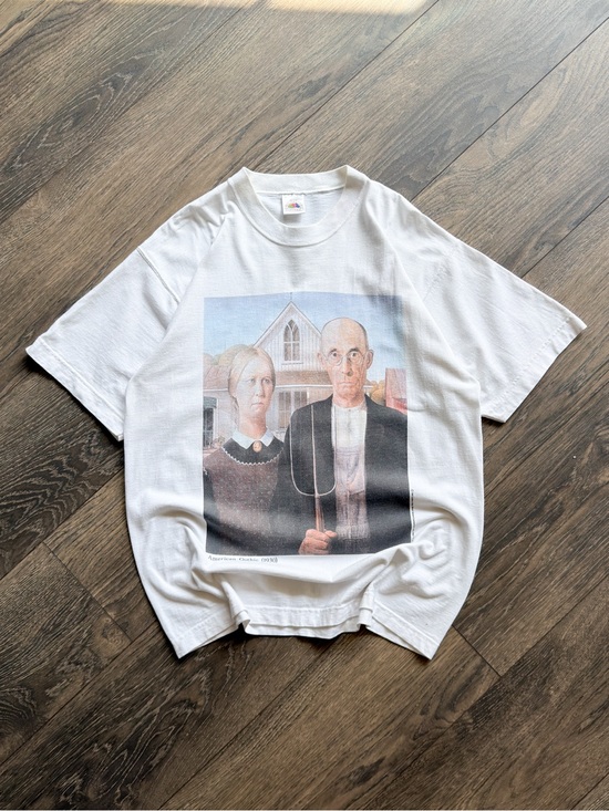 Fruit of the Loom Other - Grant Wood American Gothic Art T-Shirt Men’s Large USA Made Vintage 1995